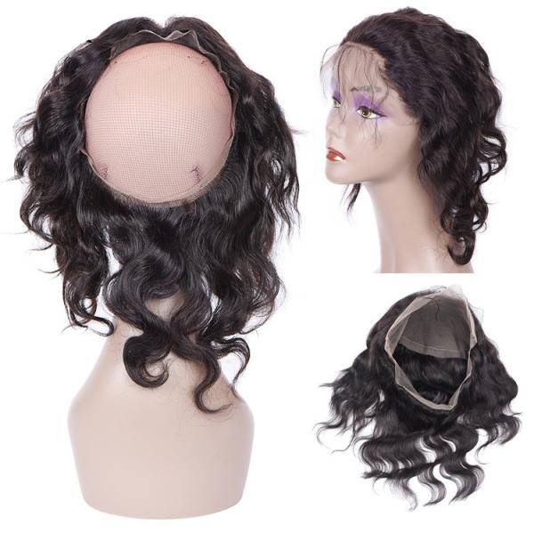 Virgin Brazilian lace band frontal 360 Lace Frontal 22X4X2 with elstic black