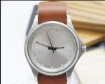 Hand Made Stainless Steel Watch With Leather Band A Whole Straps Through