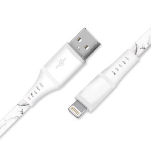 China Marbling Printing Usb C To Lightning Cord , 480Mbps Ipad Charger Cable factory
