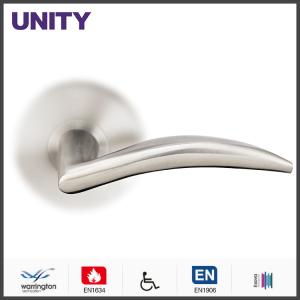 China Stainless Steel Fire Door Lever Handle EN1906 and EN1634 Satin Finish factory