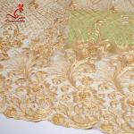 Colorful Beaded Embroidered Lace Fabric For Indian Sarees OEM ODM