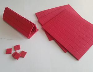 China Wholesale 25x25x4MM Red Rubber +1MM Cling Foam of Glass Protective Red EVA Spacer separator protector pads By Sheet factory