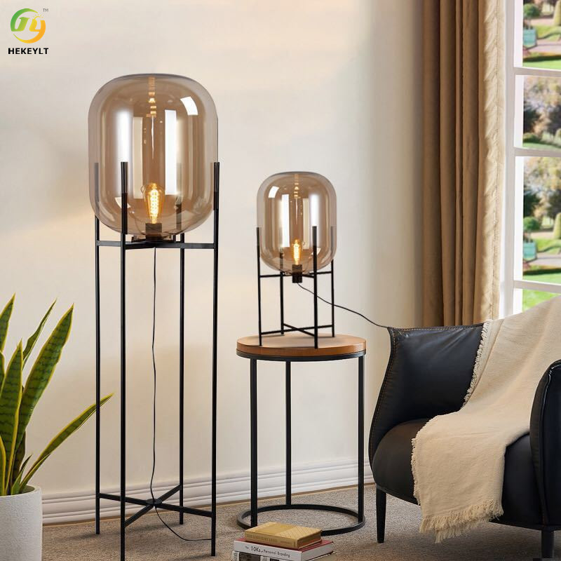 Postmodern Creative Simple Gourd Glass Floor Lamp For Bedroom Bedside Hotel Study