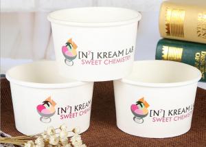 China 16oz Disposable Paper Ice Cream Cups With Lids Recyclable Logo Printed factory