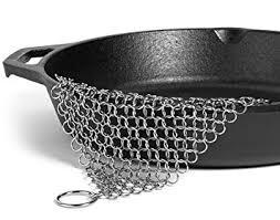 China 8 &quot; X 6 &quot; SS 316 Metal Mesh Curtains Chainmail Scrubber For Cleaning Cast Iron Pan factory