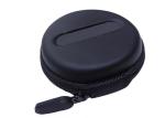 Round Hard Headphone Carry Case Semi Waterproof Ballistic Nylon 1680D