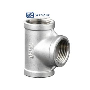 China Stainless Steel 201 304 316 TEE Internal BSPT BSP Thread Equal Diameter Pipe Fittings factory