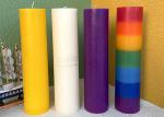 Colorful Scented White Religious Beeswax Pillar Candles Gift Decorative D3.6CM