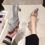 6111-3 Korean Fashion Pointed Shallow Mouth Transparent High Heels Sexy
