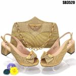 Supoo Wedding Italian ladies shoes matching bags leather african lower heel