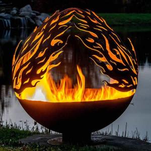 China ISO9001 Steel Fire Pits 4.9ft Sphere Fire Pit Corten Steel factory