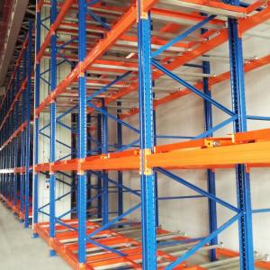China Warehouse Storage Steel Push Back Racking System Inclined Rail Safety Design factory