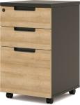 Wooden Melamine Office Furniture Small Mobile Storage Cabinet With 3 Sliding