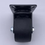 Black PA Nylon Caster Wheels 360 Degree Top Plate 3 inch