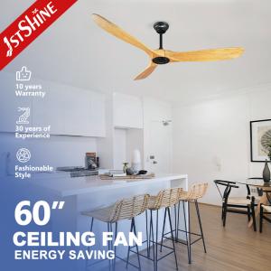 China Ceiling Fan with 3 Wooden Blades High Speed 110-220V DC Pure Cooper Air Cooling Fan factory