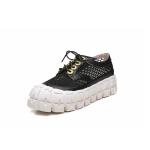 S470 Summer Mesh Small White Shoes Women'S Breathable Casual Lace-Up Platform