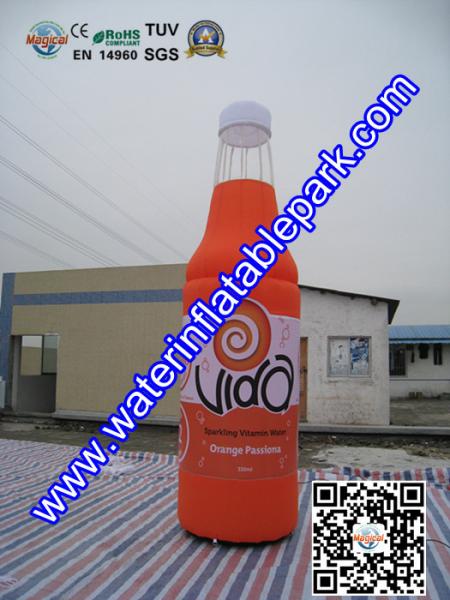 PVC Custom Inflatable Advertising Bottle , 5M Inflatable Bottle Model For