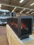 European Black Matte Carbon Steel Three-sided gas fireplace Propane Gas Natural