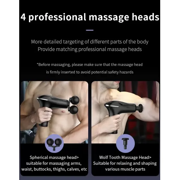 Double Head Mini Massager Gun USB Type-C 6 Speed Muscle Relaxation Massage Gun