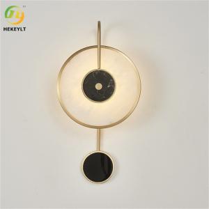 China Nordic Post Hotel Marble Light Gold Black Modern Luxury Wall Lamp factory