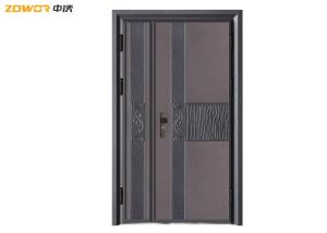 China Wooden Solid 6061 Aluminum Villa Entrance Door 12cm Leaf Thickness factory