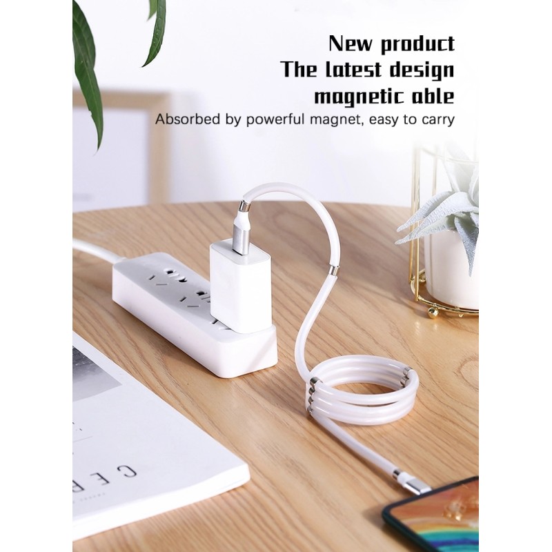 Self Winding Organizing Magnetic ROHS USB C Charging Cable