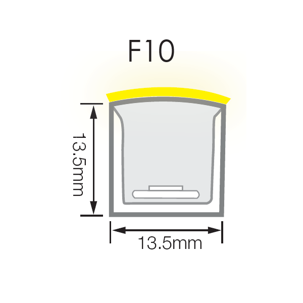 PVC or Silicone Mini Top View Neon Flex 13.5x13.5mm 
