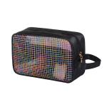Travel Zipper Washing Mesh Polyester Cosmetic Bag