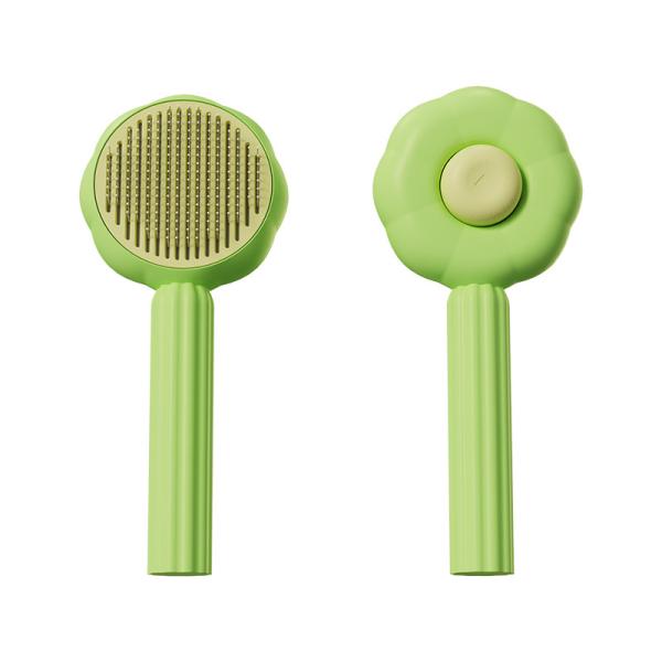 Flower Shaped Dogs Cat Hair Brush Remover Self Cleaning Slicker Sunflower Pet
