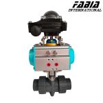 Pvc Pneumatic Operated Ball Valve Soft Seated Valves Pneumatic Ball Valve