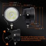 Motorcycle Round 4-inch LED Pod Off-Road Driving Fog Lights Ultra-Bright Drain