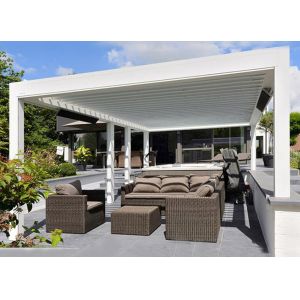 China PVDF Coating Fully Automatic Waterproof Aluminum Louvered Pergola on sale