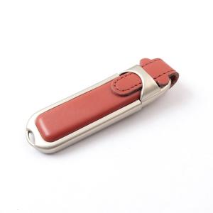 China 8GB 16GB 32GB PU Leather USB Flash Drive Fast Speed 80MB/S 2.0 3.0 factory