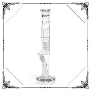 China 6 Arms Perc Hookah Smoking Glass Water Pipe With Phoenix Star Logo factory