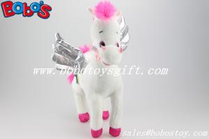 China 36cm New Best Selling Plush Stuffed White Angel Horse Soft Wild Animal factory