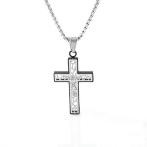 China New hollowed out cross men's necklace, fashionable, simple and exquisite accessories wholesale factory