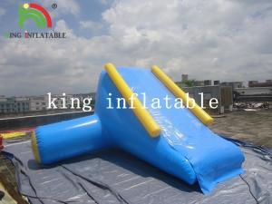 China U / V Shape 0.9mm PVC Tarpaulin Inflatable Big Air Slide For Water Yelow / Blue factory