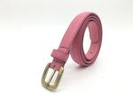 Fashion Saffiano Skinny Women PU Belt 3/4” Wide Strap Zinc Alloy Pin Buckle