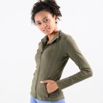 Front Zip Women Yoga Jacket Women Fitness Apparel Yoga Thumb Hole