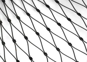 China Ferrule Black Oxide Wire Rope Coated 316l Stainless Steel diamond mesh fencing 25x25mm factory