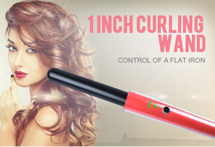 58w Tourmaline Ceramic Curling Iron Wand 1 Inch Barrel Ptc Heating