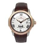 Custom logo luxury wrist watches with leather strap watches rose gold bezel
