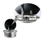 HWHongRV round camper rvs kitchen kit Stainless Steel Sink campervan tempered