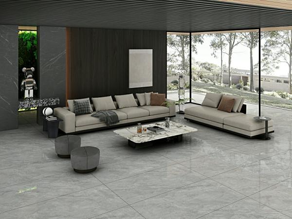Gray Stunning Retro Outside Wall 900x1800x9mm Glazed Polished Porcelain Tile