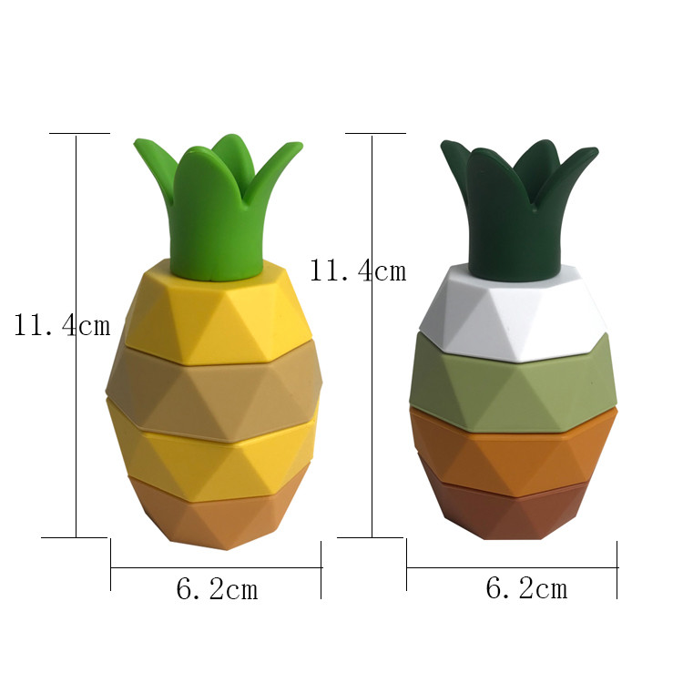 MHC Silicone Stacking Blocks 5Pcs Pineapple Educational Montessori Sensory Toys