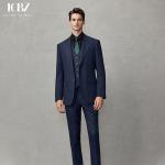 Men's Blue Striped Business Casual Suit American Formal Groom Wedding Dress