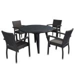 Black 1.2mm Thickness Aluminum Tube Outdoor Table Chairs