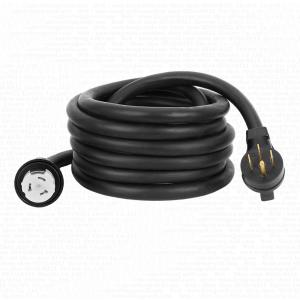 China Heavy Duty 50 Amp Generator Extension Cord 14-50P SS2-50R RV Transfer Switch Weatherproof Grip Handle SJTW Wire Type Home Backup factory