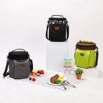 Round Heated L20*D20cm BPA free Thermal Lunch Tote