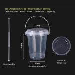 Take Out Disposable Eco Friendly Plastic Fruit Bucket Cups 5000pcs For